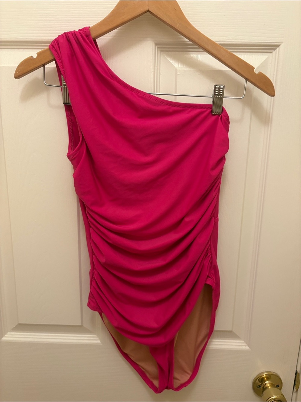 J. Crew One-Shoulder Swimsuit in Bright Pink size 2